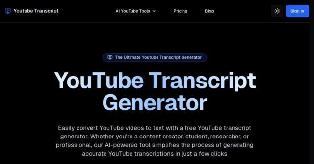 YouTube Transcript Generator – Free