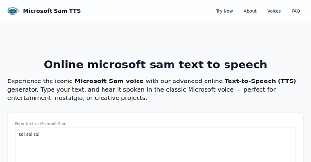Microsoft Sam TTS